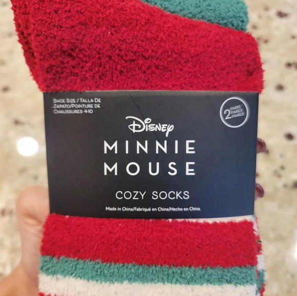 Disney Minnie Mouse Cozy Socks 2 Pairs NWT - Picture 5 of 5